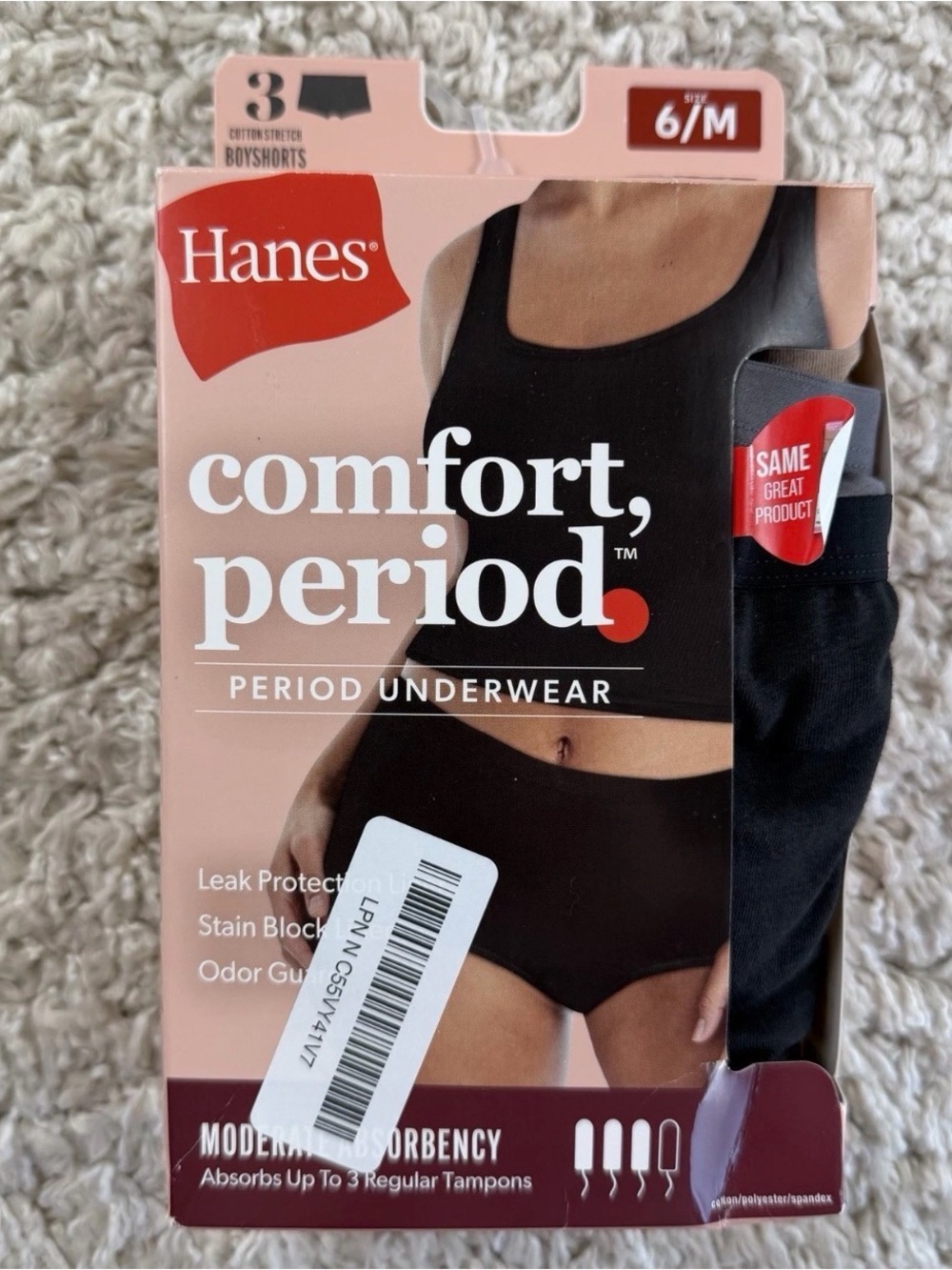 Hanes Women's Multi Colored Period Underwear - Size 6/M